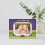 VioletとGreen日付を保存フォトポストカード 案内ポストカード (スタンド正面)