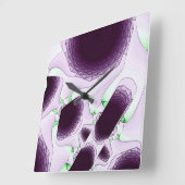 Violetの色の陰で スクエア壁時計 (傾斜)