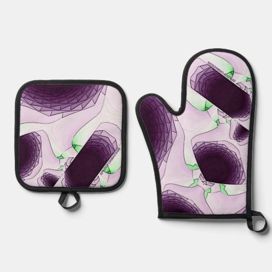 Violetの色の陰で 鍋つかみ&鍋敷きセット (正面)