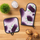 Violetの色の陰で 鍋つかみ&鍋敷きセット (トップダウン)