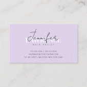 VioletエレガントトレンディーHairStylist QRコード 名刺 (正面)