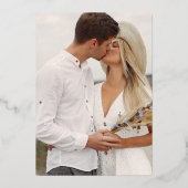 Violetエレガント Foilスクリプト結婚写真 箔招待状 (裏面)