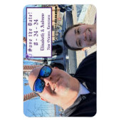 Violetエレガント Save the Date Flexible Photo Magnet マグネット (縦)