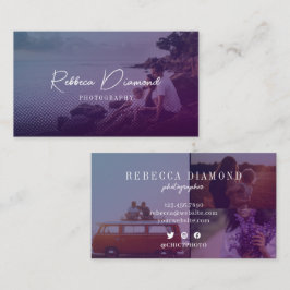 Violetグラデーション抽象芸術オーバーレイ4写真スクリプト 名刺