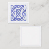 VIOLETケルト結び目模様2.5インチスクエアフラットカード ノートカード (正面/裏面)