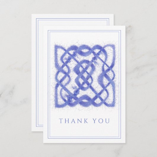 VIOLETケルト結び目模様3.5x5フラットサンキューカード サンキューカード (正面/裏面)