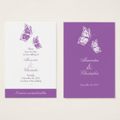 Violetシンプル Butterfly日付のミニを結婚保存 (正面&裏面)