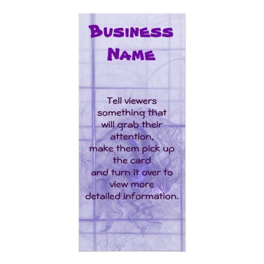 Violetビジネスの上で煙をパーソナライズされた吸う ラックカード (正面)