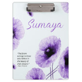 Violetフローラエレガントクリップボードのカスタマイズ クリップボード (正面)
