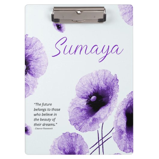 Violetフローラエレガントクリップボードのカスタマイズ クリップボード (正面)
