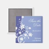 Violetフローラ日付磁石を保存 マグネット (正面/裏面)