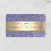 VioletモダンカッコいいグリッターヘッドフォンDJ 名刺 (裏面)