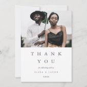 Violet エレガント One Photos結婚 サンキューカード (正面)