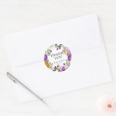 Violet & 結婚金ゴールドのThank You Round Sticker ラウンドシール (封筒)