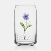 VIOLET 2月誕生フラワー名前をカスタムする ガラス缶 (裏面)