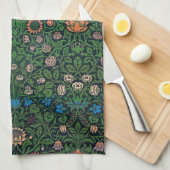 Violet and Columbine, William Morris キッチンタオル (四つ折り)