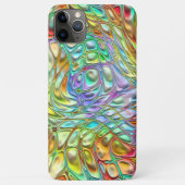 Violet Aqua Turquoise Orange Pink Retro Swirls Art Case-Mate iPhoneケース (裏面)