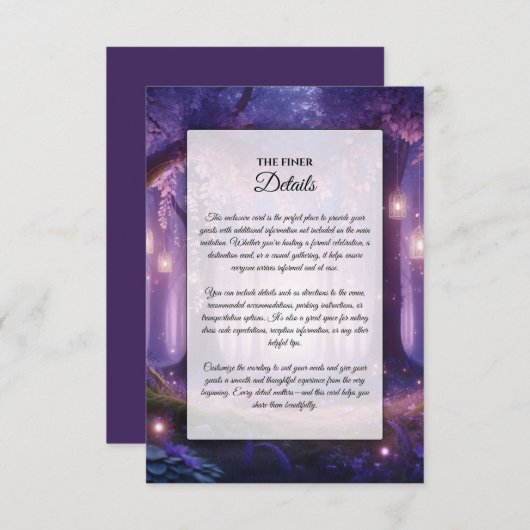 Violet at Midnight Enchanted Forest エンクロージャーカード (正面/裏面)