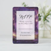 Violet at Midnight Enchanted Forest Wedding 出欠カード (スタンド正面)