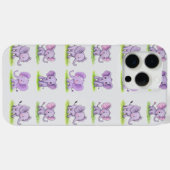 Violet Baby Elephant iPhone/iPad Case Case-Mate iPhoneケース (裏面 (横))