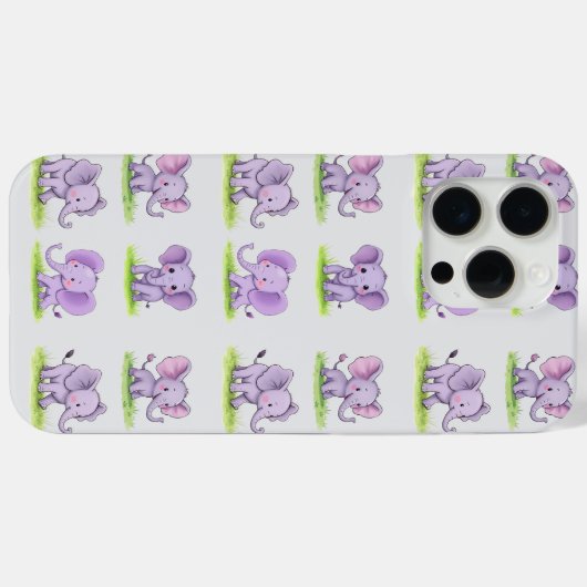 Violet Baby Elephant iPhone/iPad Case Case-Mate iPhoneケース (裏面 (横))