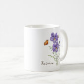 Violet Birth Month Flower コーヒーマグカップ (正面右)