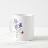 Violet Birth Month Flower コーヒーマグカップ (正面左)