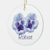 Violet Birth Month Flower FEBRUARY Name & Year セラミックオーナメント (左)