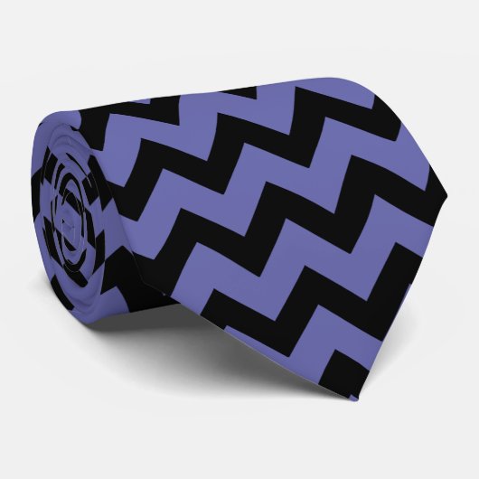 violet Black Chevron pattern ネクタイ (ロール)