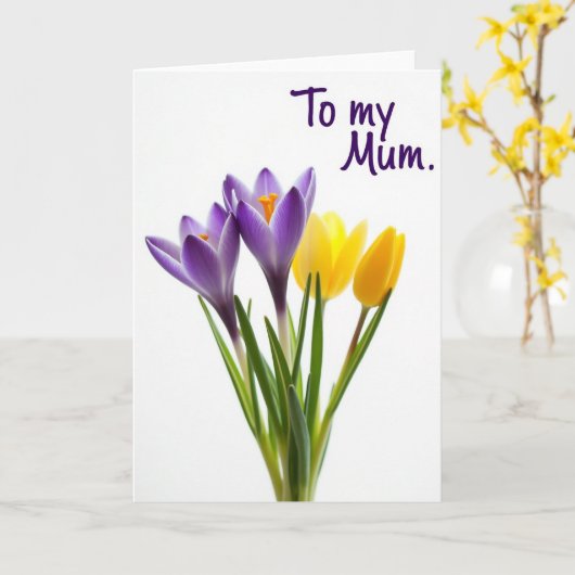 Violet Blooms Mum Card カード (黄色い花)