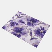 Violet Blooms Watercolor Purple Flowers Painted ドアマット (アングル)
