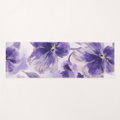 Violet Blooms Watercolor Purple Flowers Painted ヨガマット (正面(横))