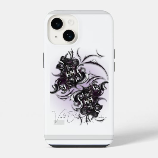 "Violet Blossom Abstraction" iPhone 14 ケース (裏面)