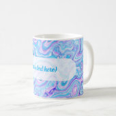 Violet Blue Marble Texture Abstract Liquid Paint コーヒーマグカップ (正面右)