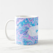 Violet Blue Marble Texture Abstract Liquid Paint コーヒーマグカップ (左)
