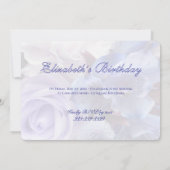 Violet Blue Rose Birthday Party Invitation 招待状 (裏面)