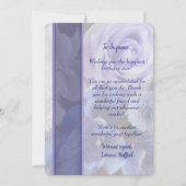 Violet Blue Rose Floral Birthday Card 招待状 (正面)