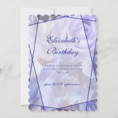 Violet Blue Rose Garden Birthday Invitation Card サンキューカード (正面)