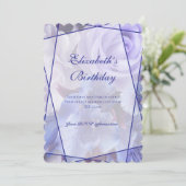 Violet Blue Rose Garden Birthday Invitation Card サンキューカード (スタンド正面)