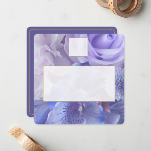 Violet Blue Rose Place Setting Card ノートカード (正面/裏面インサイチュ)