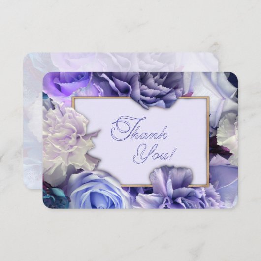 Violet Blue Rose Thank You Card サンキューカード (正面/裏面)