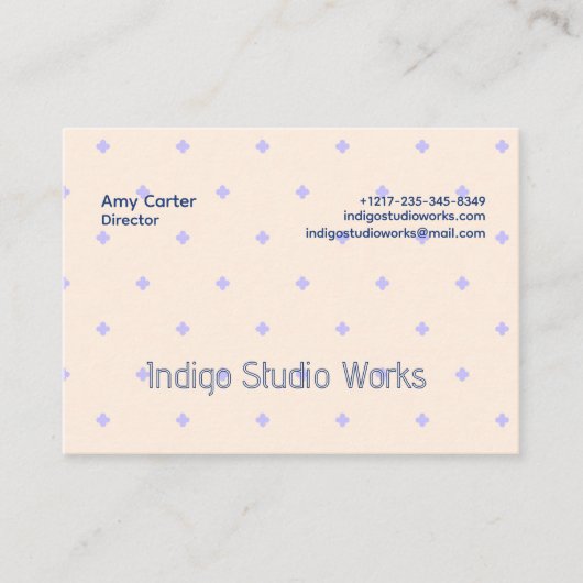 Violet Cream Yellow Flower Modern Business Card 名刺 (正面)