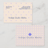 Violet Cream Yellow Flower Modern Business Card 名刺 (正面/裏面)