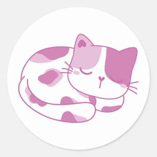 Violet Dreams:眠る子猫 ラウンドシール (正面)