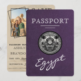 Violet Egypt Passport Wedding Save the Date セーブザデート