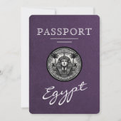 Violet Egypt Passport Wedding Save the Date セーブザデート (正面)