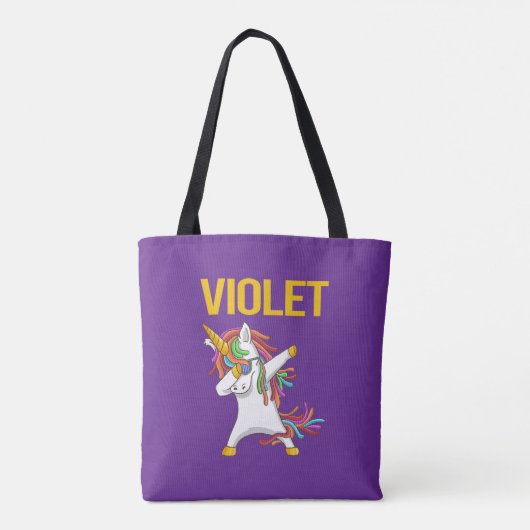 Violet Elegant Modern Funny Typography  トートバッグ (裏面)