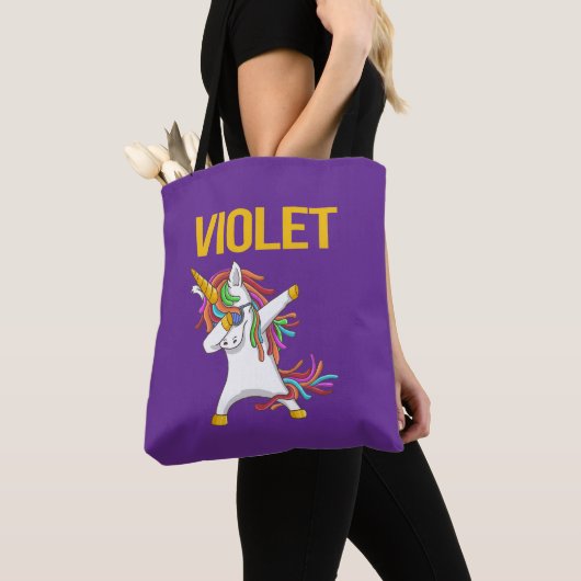 Violet Elegant Modern Funny Typography  トートバッグ (クローズアップ)
