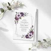 Violet Floral Frame Wedding Invitation 招待状