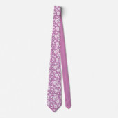 Violet Floral Pattern Custom Necktie ネクタイ (正面)